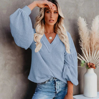 Boho Lantern Sleeve Knit Top - Seldom Seen Styles