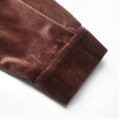 Womens Winter Velvet Long Sleeve Button Down Casual Tops Shirts