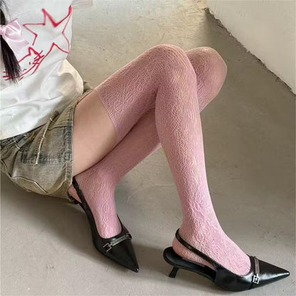 Spring and Autumn Striped Dark Red Millennium Hot-Selling Slimming Stockings Retro Dark Pattern Hot Girl Versatile Thin Pantyhose