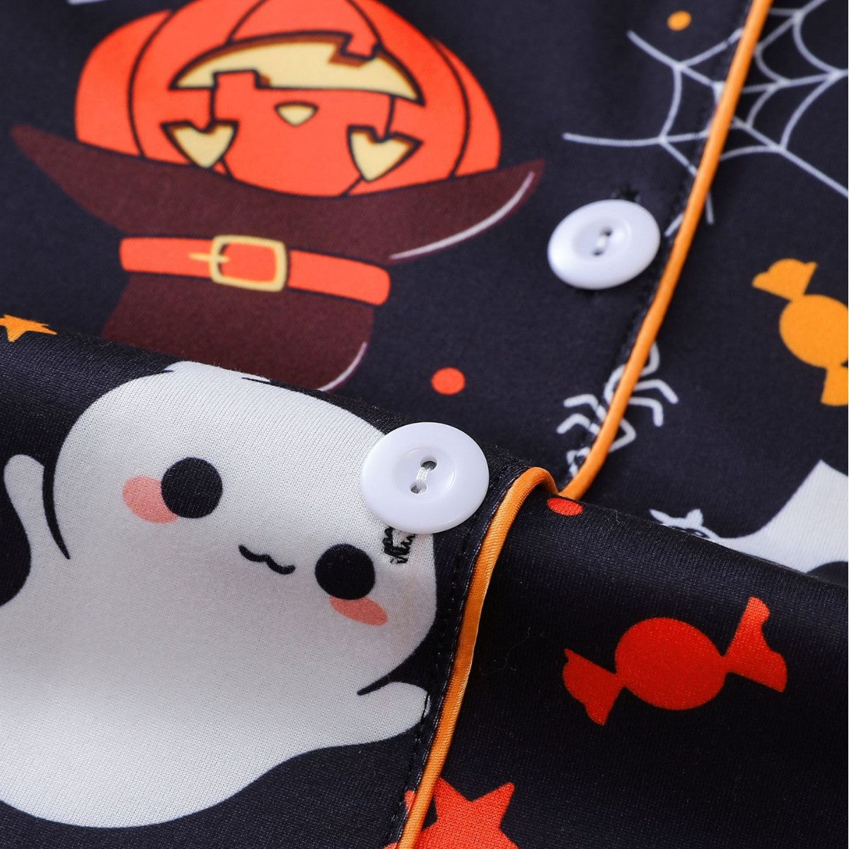 Women's Pocket Lapel Blouse & Elastic Waist Shorts Pyjama Set, Halloween Christmas Button Front Top & Shorts Pj Set, Pyjamas for Women, Feminine Tops, PJ Sets for Women, Loungewear, Nightwear, Pajamas, Womenswear - Seldom Seen Styles