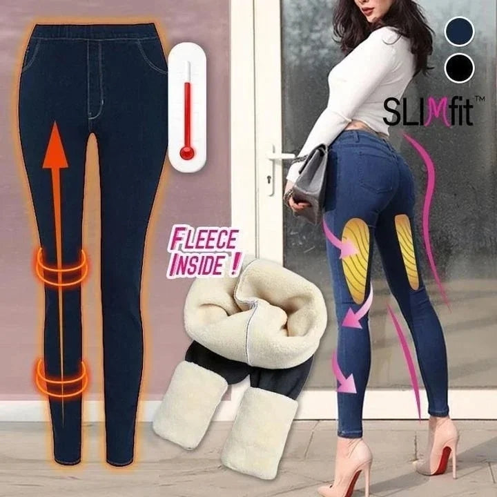 Thermal Fleece Denim Jeggings - Seldom Seen Styles
