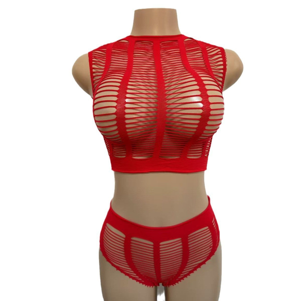 Sexy Lingerie Fishnet Bodysuit Tube Top Bikini One-Piece Mesh Bodycon Dress - Seldom Seen Styles