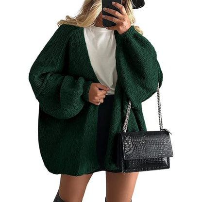 Women's Oversized Cardigan Sweater Fall Long Lantern Sleeve Knit Open Front Lightweight Sweater Knitwear Tops - Seldom Seen Styles