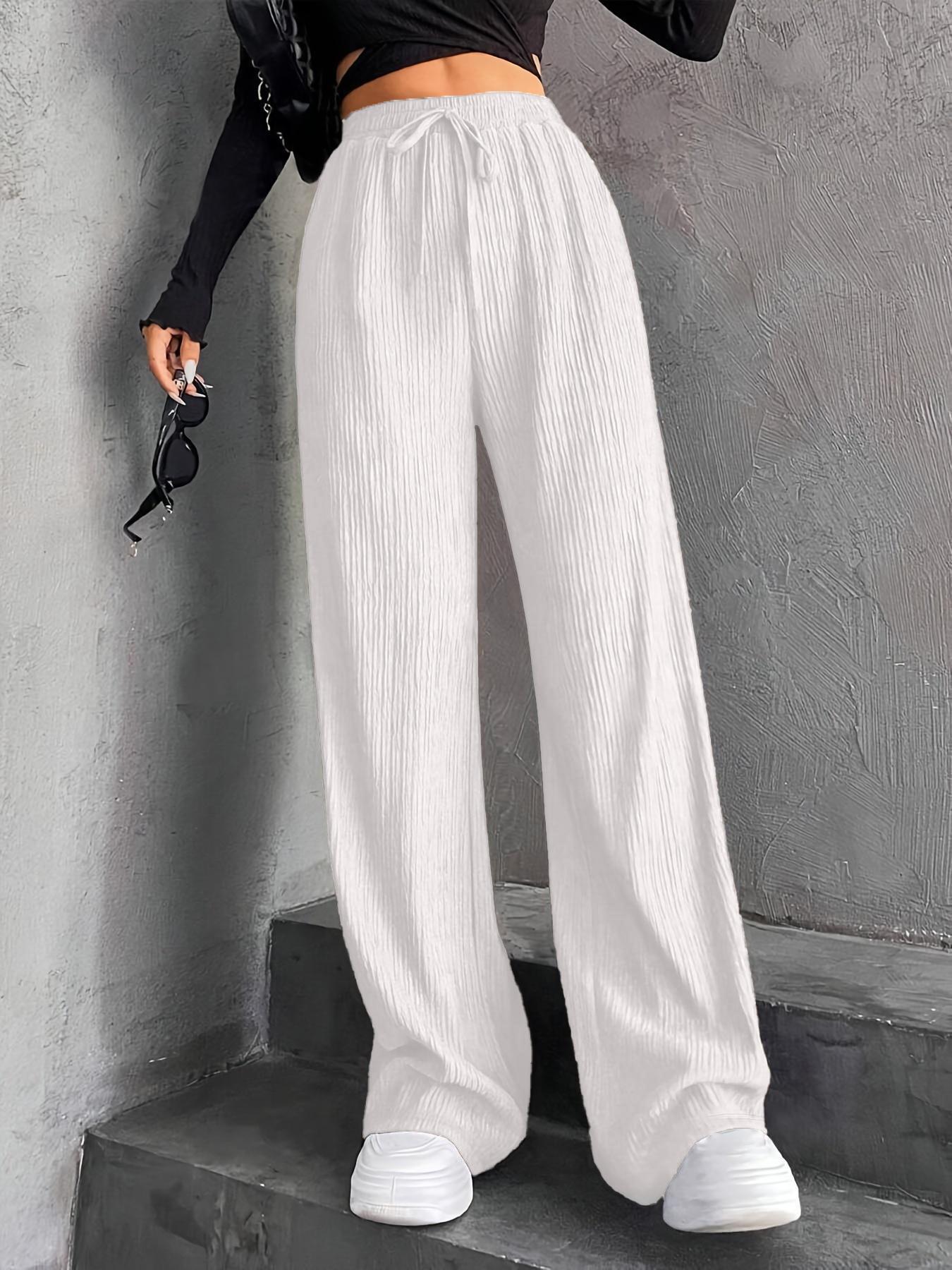 Women's Wide Leg Sweatpants Baggy Pants Lounge Yoga Knit Waisted Comfy Striped Workout Pants - Seldom Seen Styles