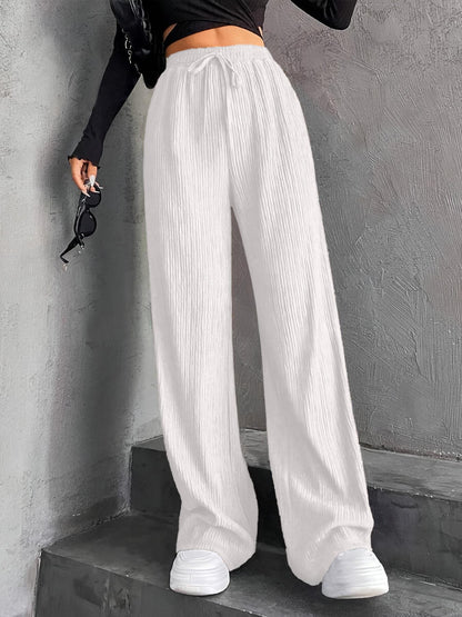 Women's Wide Leg Sweatpants Baggy Pants Lounge Yoga Knit Waisted Comfy Striped Workout Pants - Seldom Seen Styles