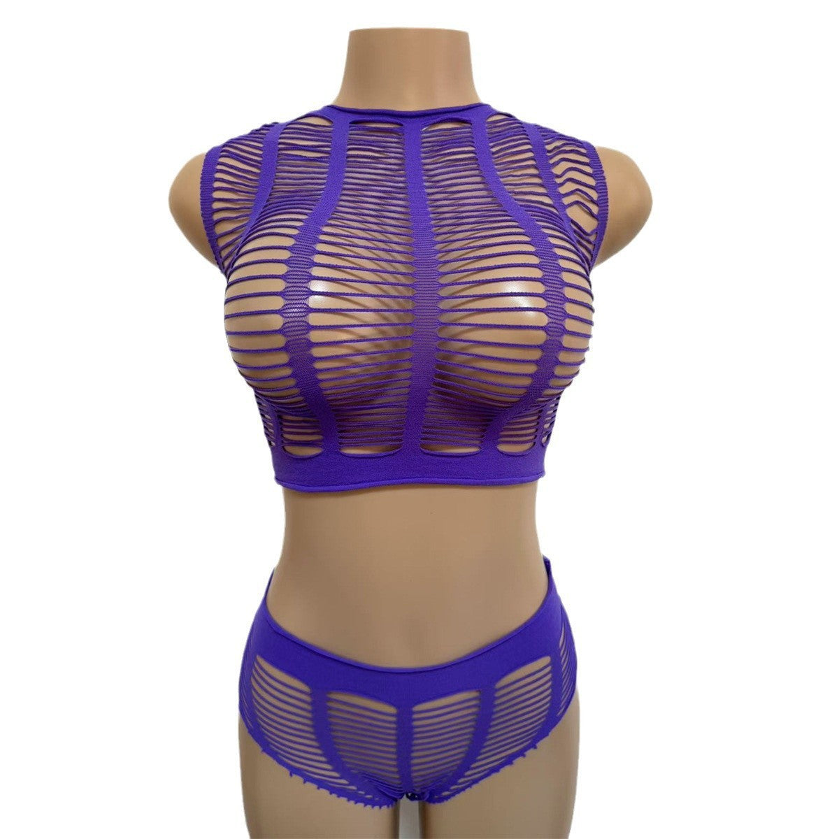 Sexy Lingerie Fishnet Bodysuit Tube Top Bikini One-Piece Mesh Bodycon Dress - Seldom Seen Styles