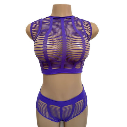 Sexy Lingerie Fishnet Bodysuit Tube Top Bikini One-Piece Mesh Bodycon Dress - Seldom Seen Styles