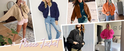Women's Fuzzy Sherpa Fleece Jacket Winter Spring Coat Warm Button-Down Nurse Outfit for Fall & Daily Wear - Seldom Seen Styles