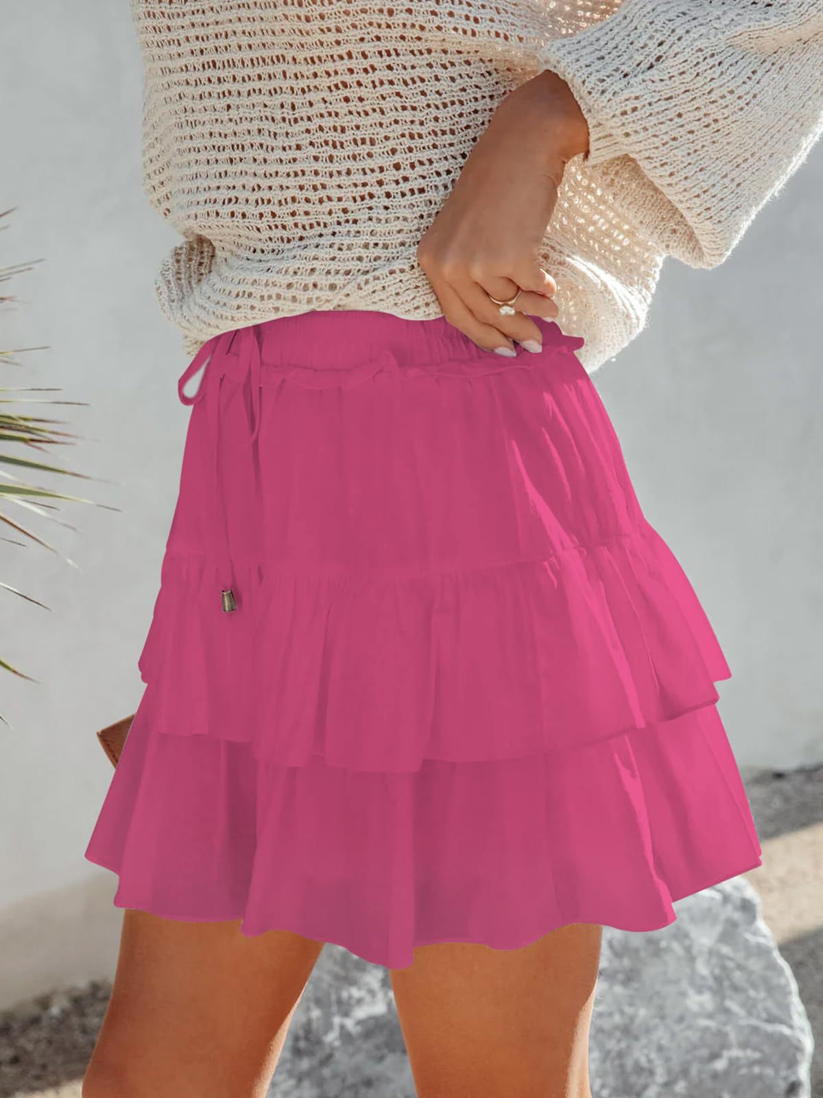 Women's Pleated Skirt High Waisted Ruffle Tennis Skirts Sports Skater Running Skorts with Shorts Pockets