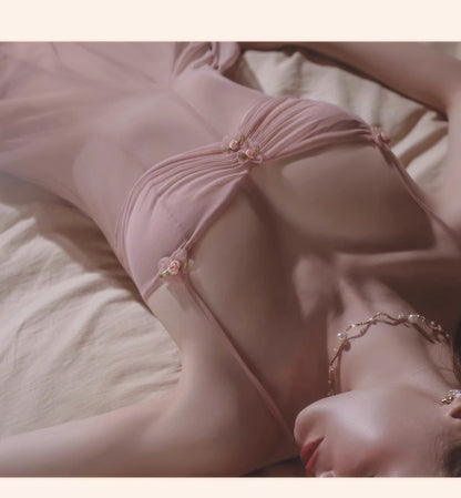 Pure Desire Sexy Women's Set Temptation No-Strap Erotic Nightwear Small Chest Mesh See-Through Lingerie1042 - Seldom Seen Styles