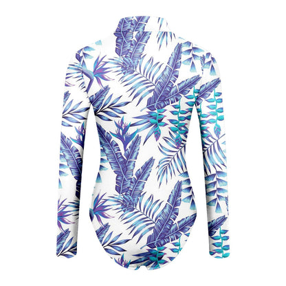 Women's Sexy Square Neck Bodysuit Long Sleeve Double Lined Shirt Tops