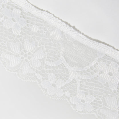 Lace Hem Square Collar Corset Pleated Mini Dress White