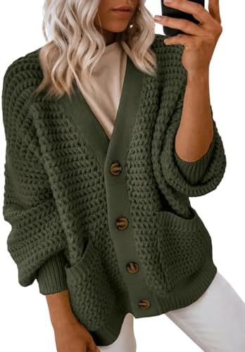 Women's 2024 Fashion Casual Open Front Long Sleeve Chunky Knit Cardigans Sweaters Outerwear Coats - Seldom Seen Styles