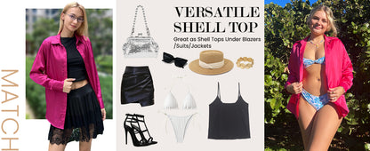 Satin Blouses for Women Silk Button Down Shirts Long Sleeve Business Casual Tops