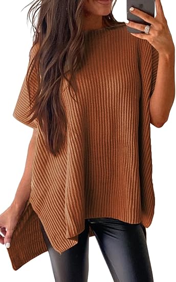 Oversized Knit Top Short Sleeve Sweater | Women's Clothing - Seldom Seen Styles