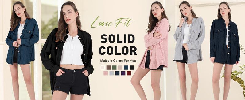 Women's Loose Fit Batwing Sleeve Waffle Knit Button Down Shirt Shacket Tops - Seldom Seen Styles