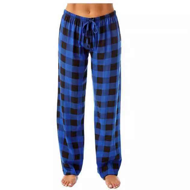 Women's Plaid Pyjama Bottoms Fleece Checked Pjs Pants Soft Drawstring Lounge Sleepwear for Ladies Women Sleep Bottoms for Fall & Winter - Seldom Seen Styles
