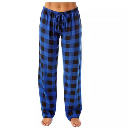 Women's Plaid Pyjama Bottoms Fleece Checked Pjs Pants Soft Drawstring Lounge Sleepwear for Ladies Women Sleep Bottoms for Fall & Winter