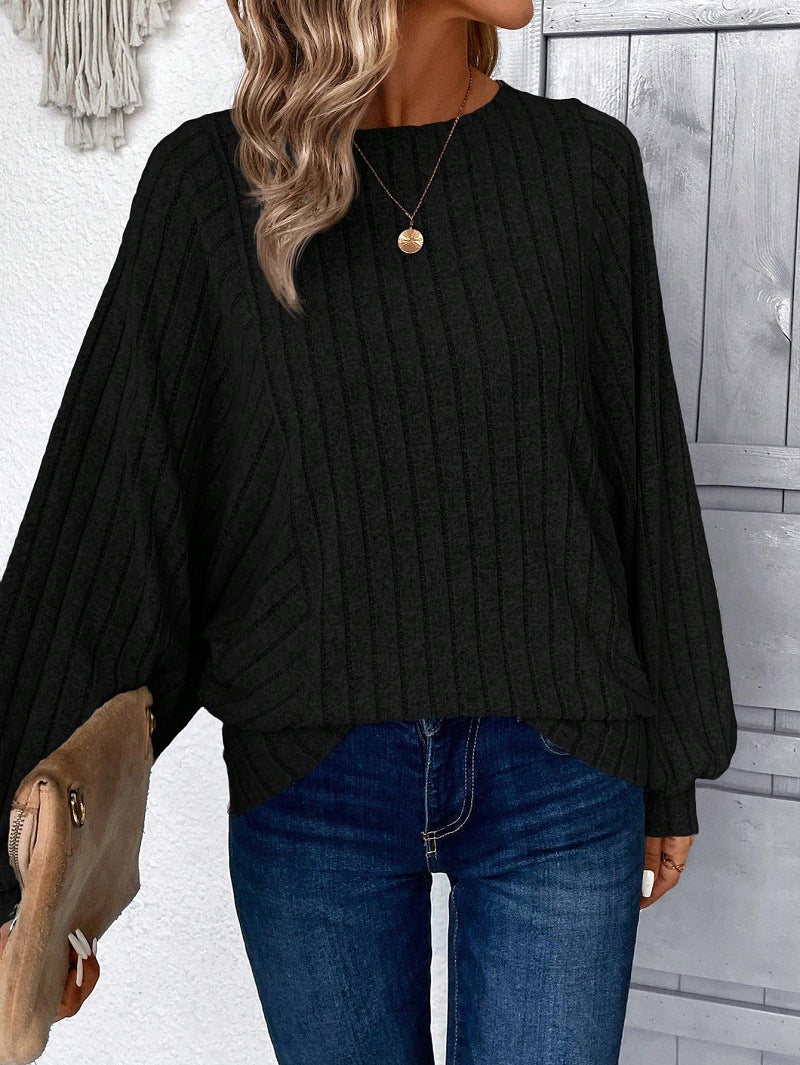 Womens Soft Long Sleeve Crewneck Shirts Fall Casual Loose Fit Knit Tops Blouses - Seldom Seen Styles