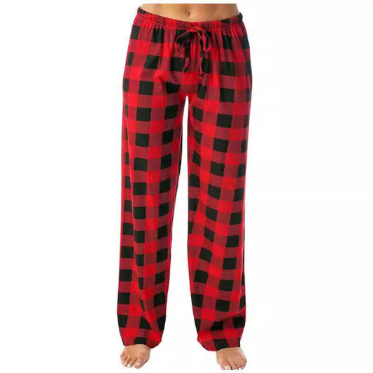 Women's Plaid Pyjama Bottoms Fleece Checked Pjs Pants Soft Drawstring Lounge Sleepwear for Ladies Women Sleep Bottoms for Fall & Winter - Seldom Seen Styles