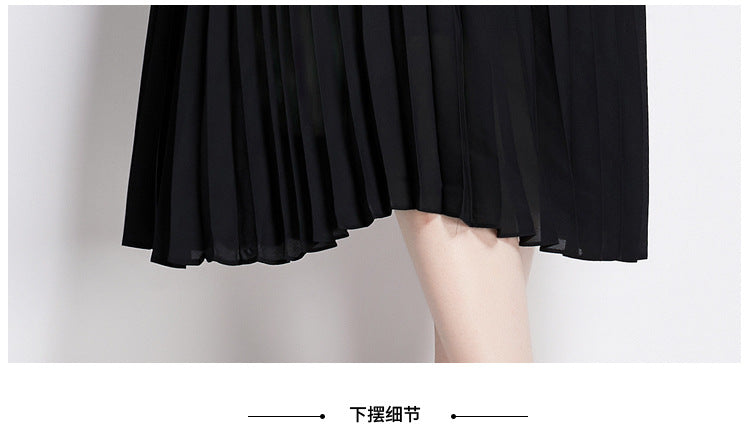 Bella Lace Patchwork Pleated Midi Dress  Patchwork Mid-Length Pleated Dress