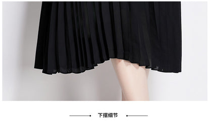 Bella Lace Patchwork Pleated Midi Dress  Patchwork Mid-Length Pleated Dress