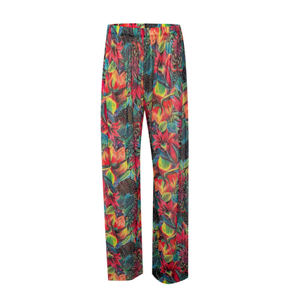 Womens Elastic High Waisted Palazzo Pants Casual Wide Leg Long Lounge Pant Trousers with Pocket - Seldom Seen Styles