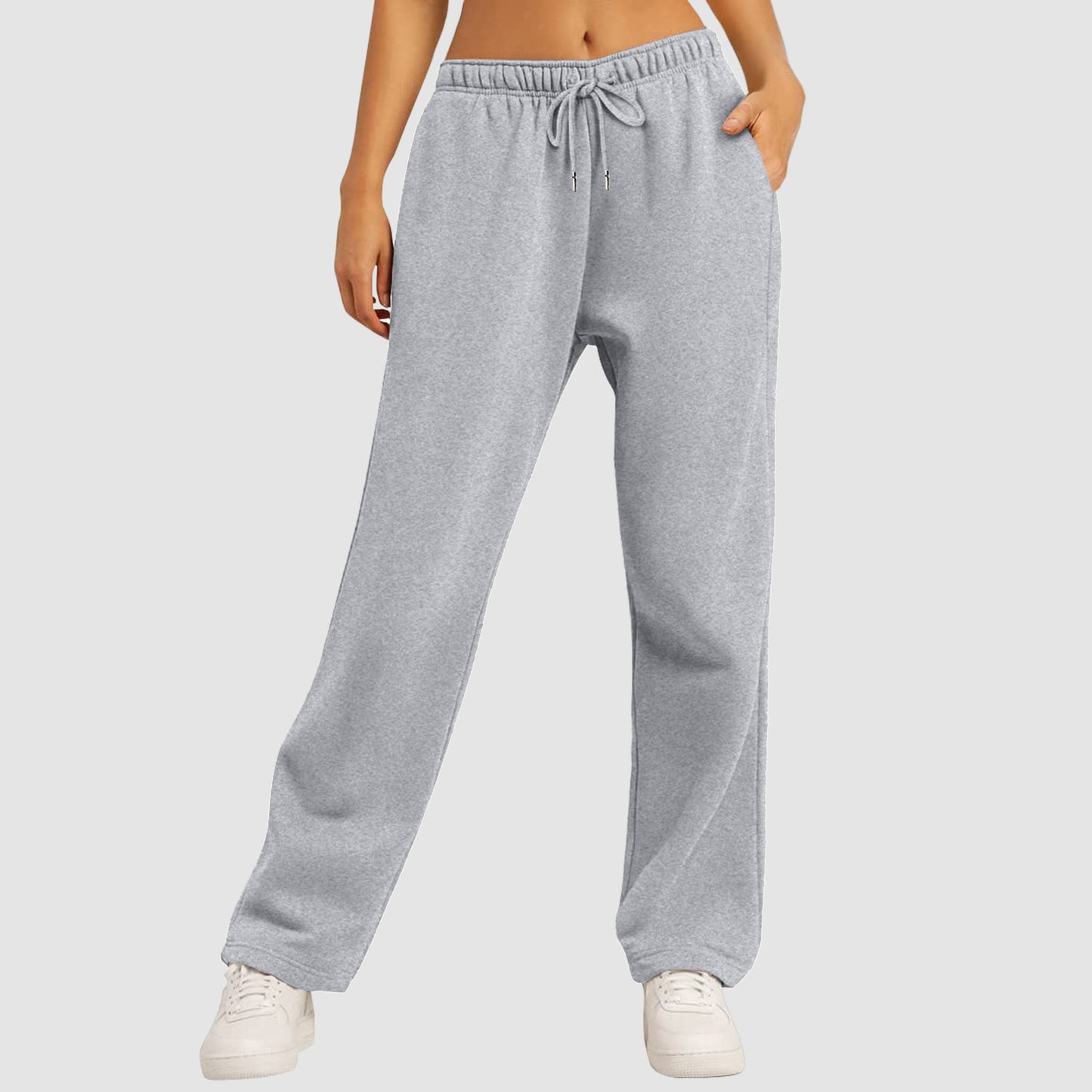 Women's Wide Leg Sweatpants Double Waisted Baggy Sweat Pants with Pockets - Seldom Seen Styles