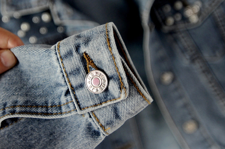 Women's Fashion Loose Embroidered Pearls Beading Cropped Denim Jacket Jean Coat - Seldom Seen Styles