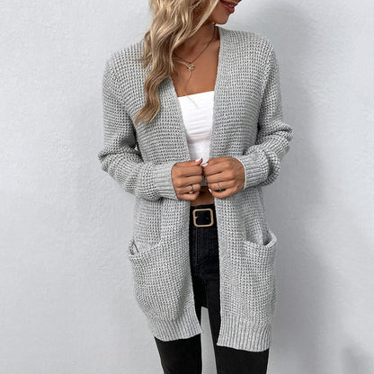 Women's Cardigans Lightweight Casual Lightweight Open Front Cardigan Long Sleeve Sweaters with Pockets - Seldom Seen Styles