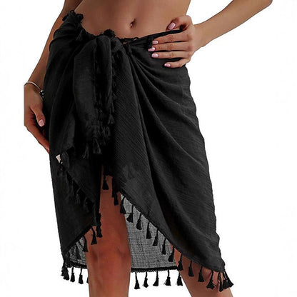 Women Beach Sarong Wraps with Tassels Swimsuit Coverup Summer Bathing Suit Cover Up Casual Swimwear - Seldom Seen Styles