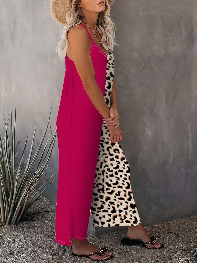 2025 Summer New Women's Casual Ladies' Strap Jumpsuit Pants New Printed Sleeveless Romper for Women