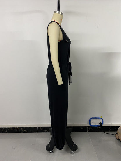 Summer Rompers for Women 2024 Sleeveless Pokect Tummy Control Dressy Rompers for Women 2024