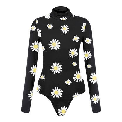 Women's Sexy Square Neck Bodysuit Long Sleeve Double Lined Shirt Tops