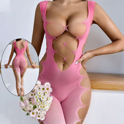 Sexy Lingerie Sexy One-piece Mesh Top Hot-selling Gradient Color Hollow Out See-through Passion