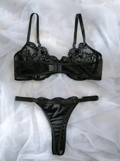 Deep In Love Lace 2 Piece Set - Black - Seldom Seen Styles