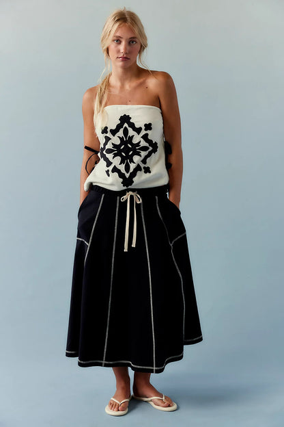 Womens Skirt Sets 2 Piece Outfits Casual Summer Sets Vacation Matching Lounge Set Midi Skirt and Top Set 2025 - Seldom Seen Styles