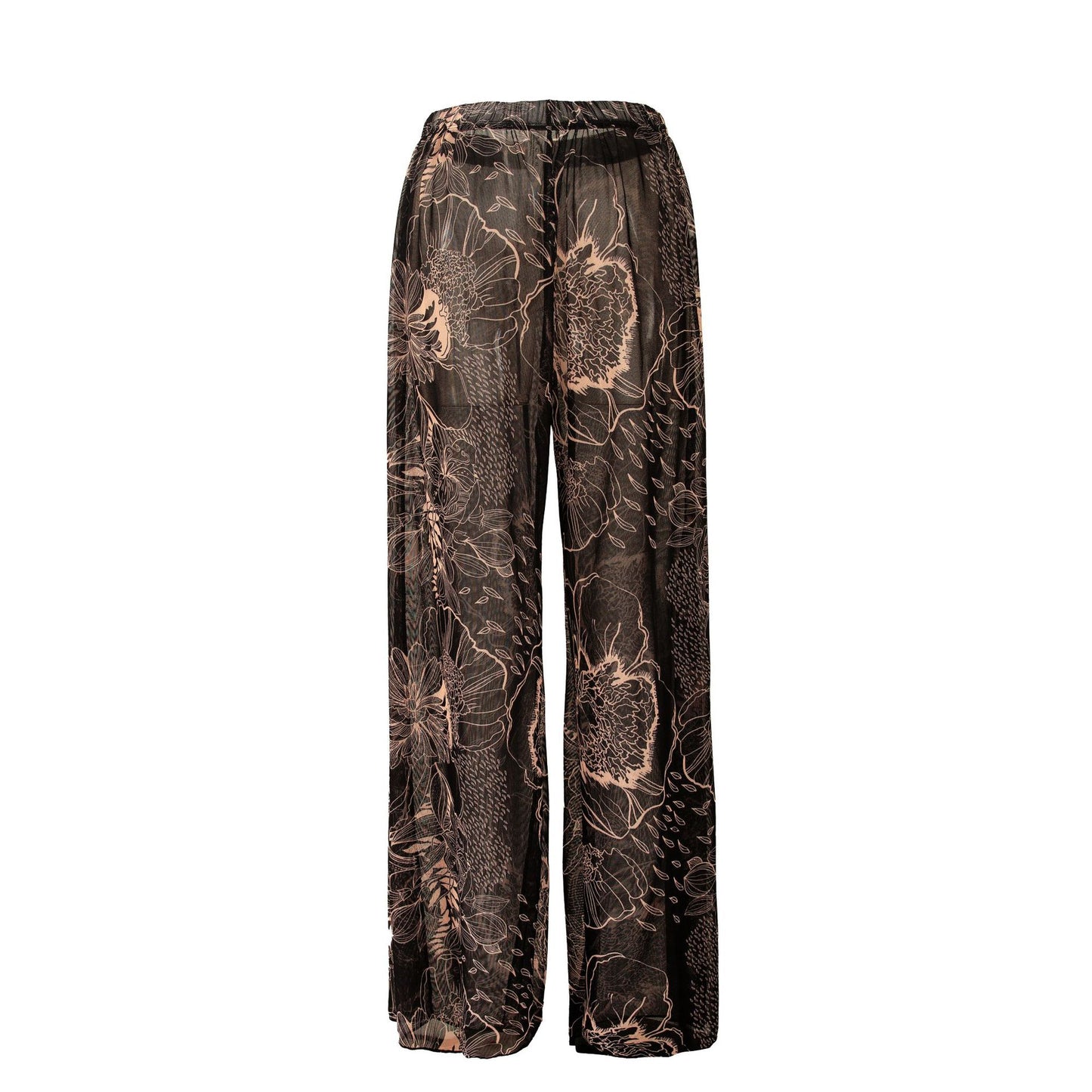 Womens Elastic High Waisted Palazzo Pants Casual Wide Leg Long Lounge Pant Trousers with Pocket - Seldom Seen Styles