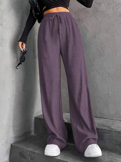 Women's Wide Leg Sweatpants Baggy Pants Lounge Yoga Knit Waisted Comfy Striped Workout Pants - Seldom Seen Styles