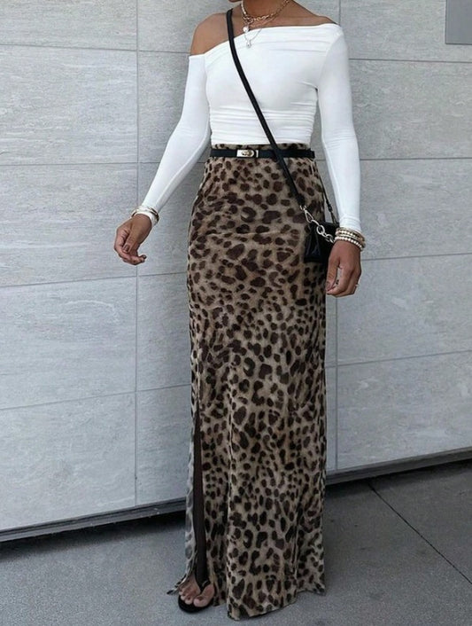 Women's Leopard Print High Waist Bodycon Skirt, Fashion Fitted Casual Long Skirt for Daily Outdoor Wear, Ladies Bottoms for Summer, Womenswear, Skirts for Women, Casual Fashionable Skirt, Formal Fashion Skirt - Seldom Seen Styles