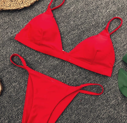 Women Shiny Bikini Micro Sexy String Two Pieces Swimsuit Female Thong Swimwear