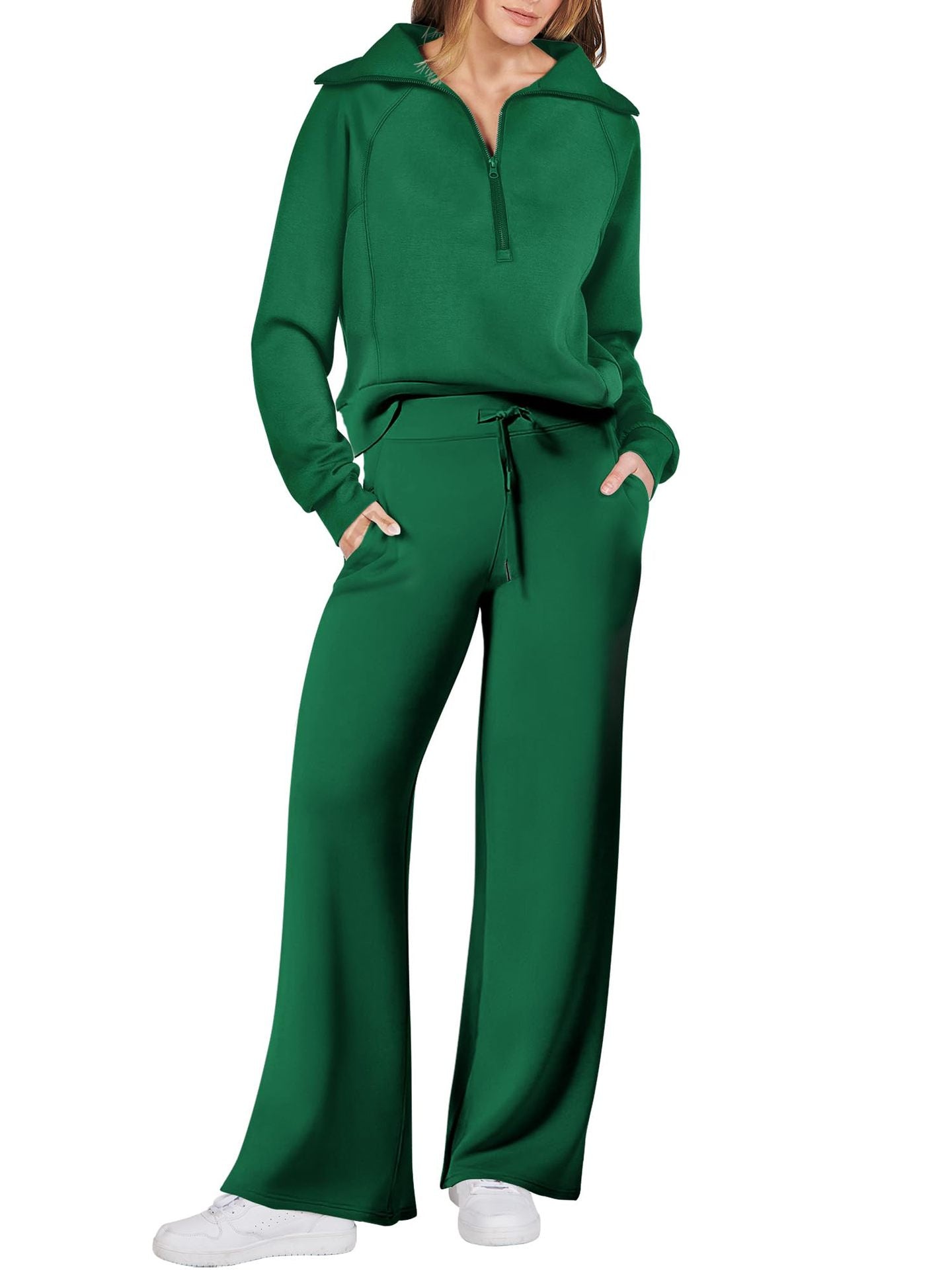 Women 2 Piece Outfits Sweatsuit Oversized Sweatshirt Sweatpants Tracksuit Sweat Lounge Matching Set 2025 Fall Trendy Polyester Womenswear - Seldom Seen Styles