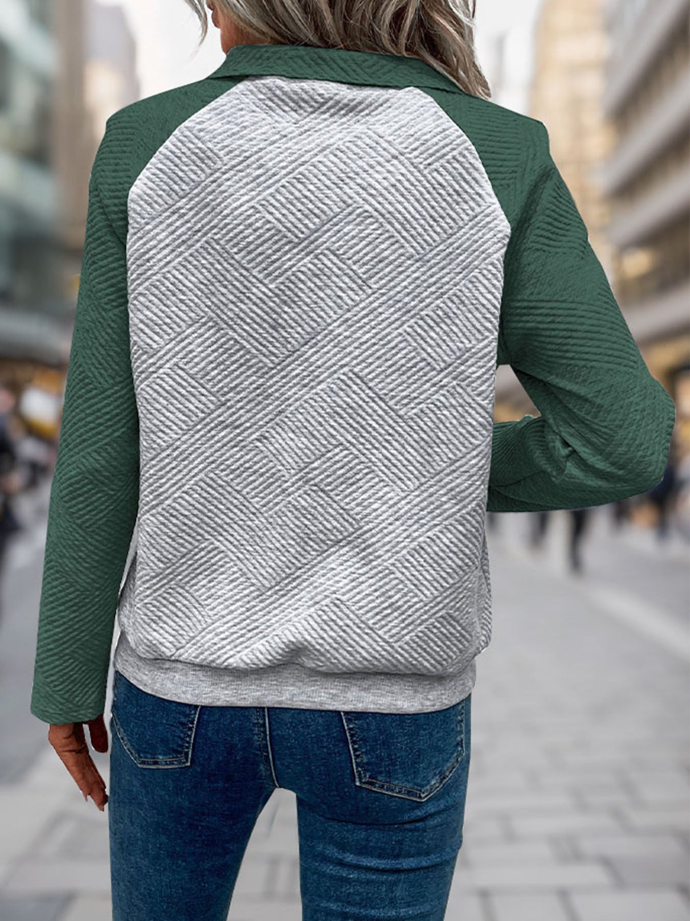 Womens Sweatshirt Casual Textured Long Sleeve Henley Button V Neck Loose Pullover 2025 Trendy Fall Outfits Tops