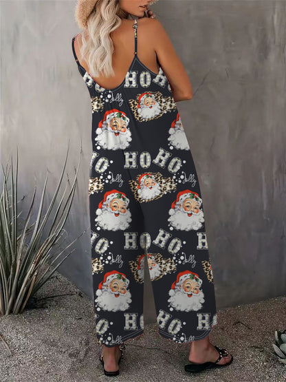 2025 Summer New Women's Casual Ladies' Strap Jumpsuit Pants New Printed Sleeveless Romper for Women