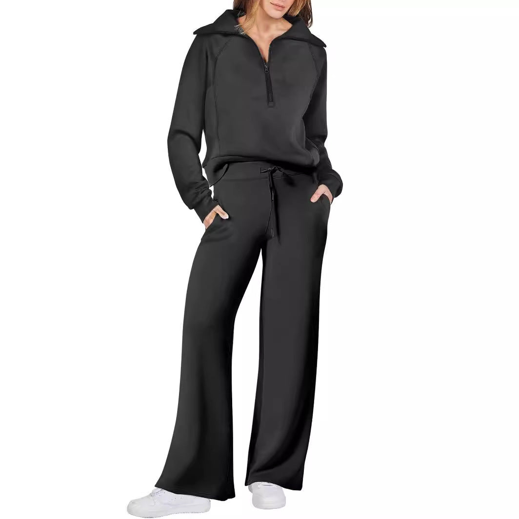 Women 2 Piece Outfits Sweatsuit Oversized Sweatshirt Sweatpants Tracksuit Sweat Lounge Matching Set 2025 Fall Trendy Polyester Womenswear - Seldom Seen Styles