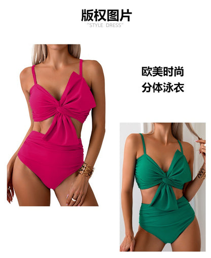 Womens Bikini Set High Waisted Swimwear Tie Knot High Rise Two Piece Swimsuits Bathing Suits