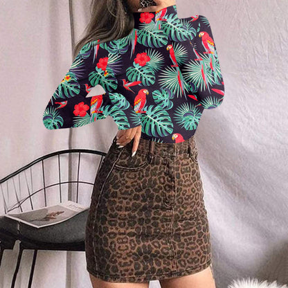 Women's Sexy Square Neck Bodysuit Long Sleeve Double Lined Shirt Tops