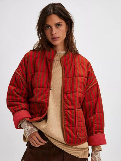 Women's Ditsy Floral Print Drop Shoulder Coat, Casual Long Sleeve Pocket Outerwear for Autumn & Winter, Ladies Clothes for Daily Wear - Seldom Seen Styles