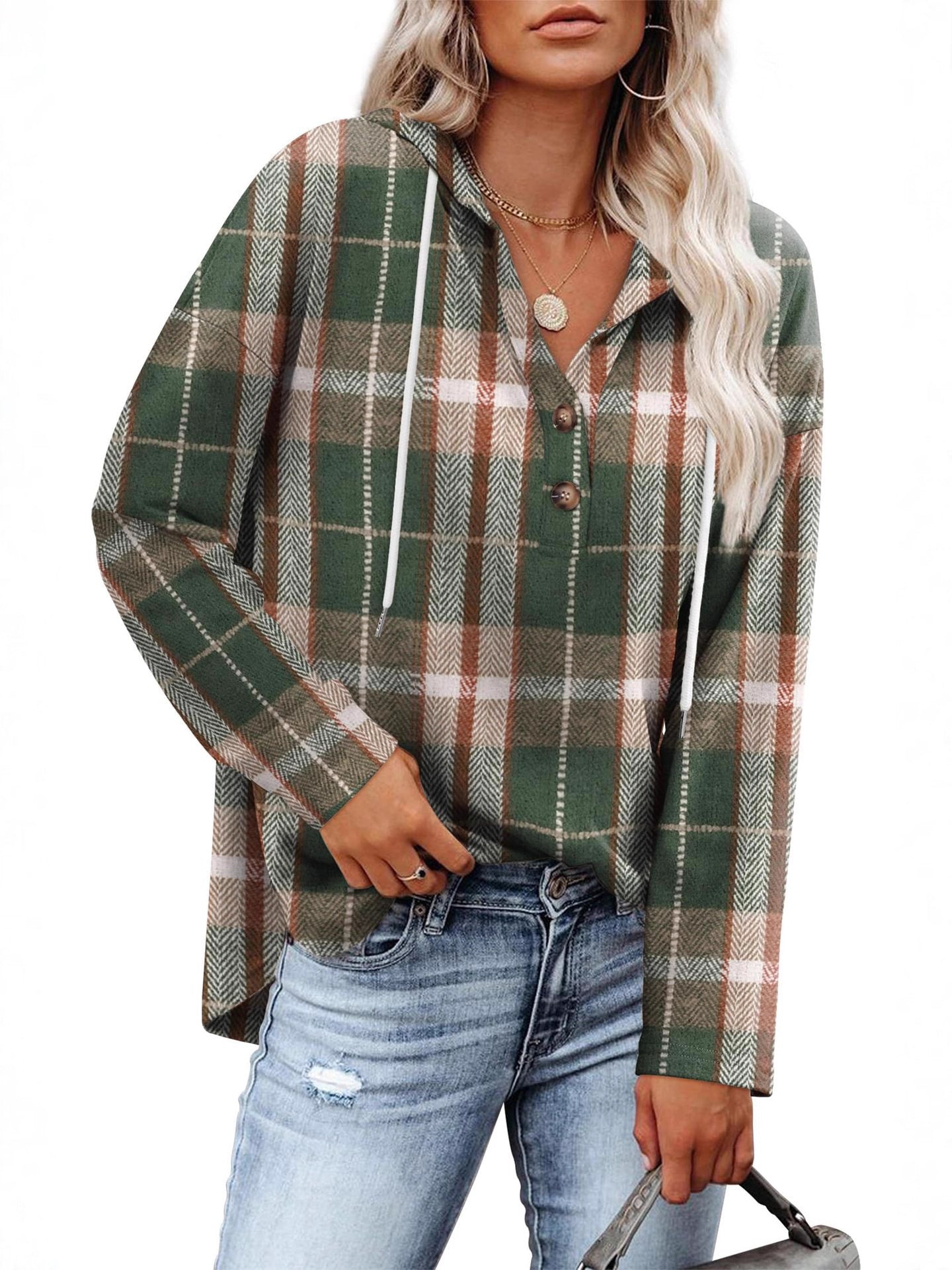 Womens Tops V Neck Button Sweatshirt for Women Pullover Long Sleeve Shirts Fall Outfits 2025 Loose Fit - Seldom Seen Styles