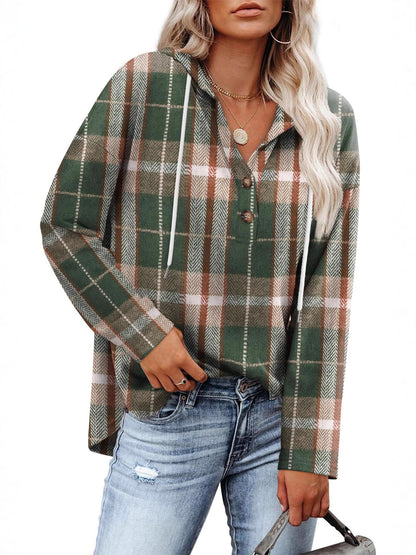 Womens Tops V Neck Button Sweatshirt for Women Pullover Long Sleeve Shirts Fall Outfits 2025 Loose Fit - Seldom Seen Styles